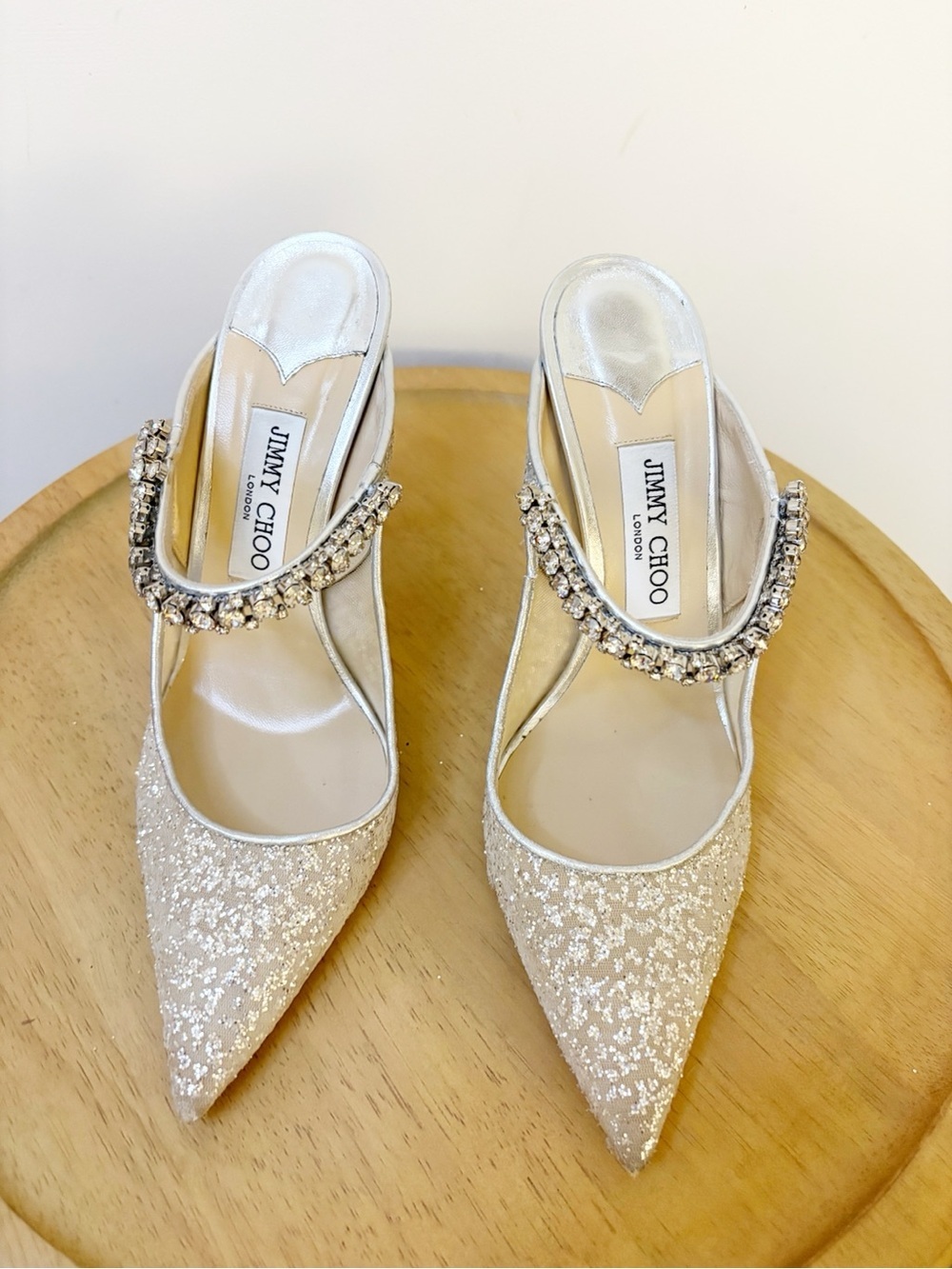 Jimmy Choo Tulle Glitter Bing Heels - Picture 7 of 12